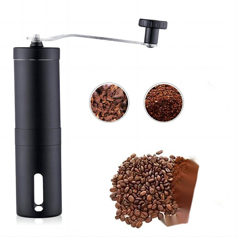 stainless steel black manual coffee grinder