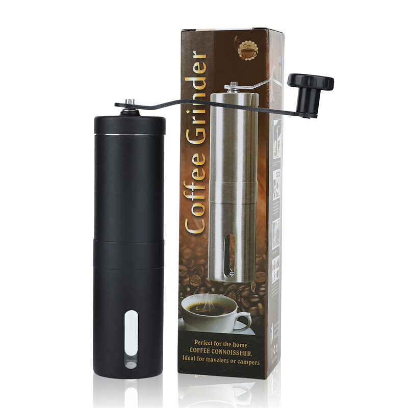 stainless steel black manual coffee grinder